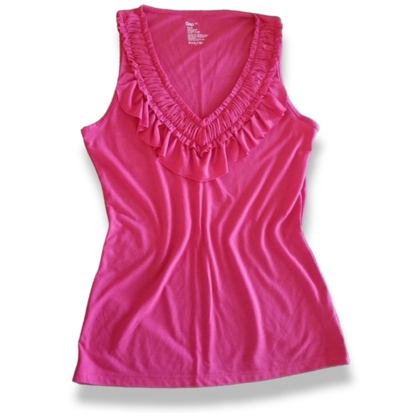 Gap ruffled v-neck tank top Pink - Picture 1 of 4